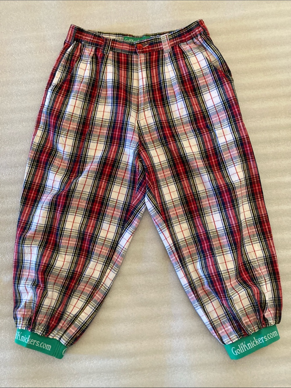 Golf Knickers Pants Red Plaid